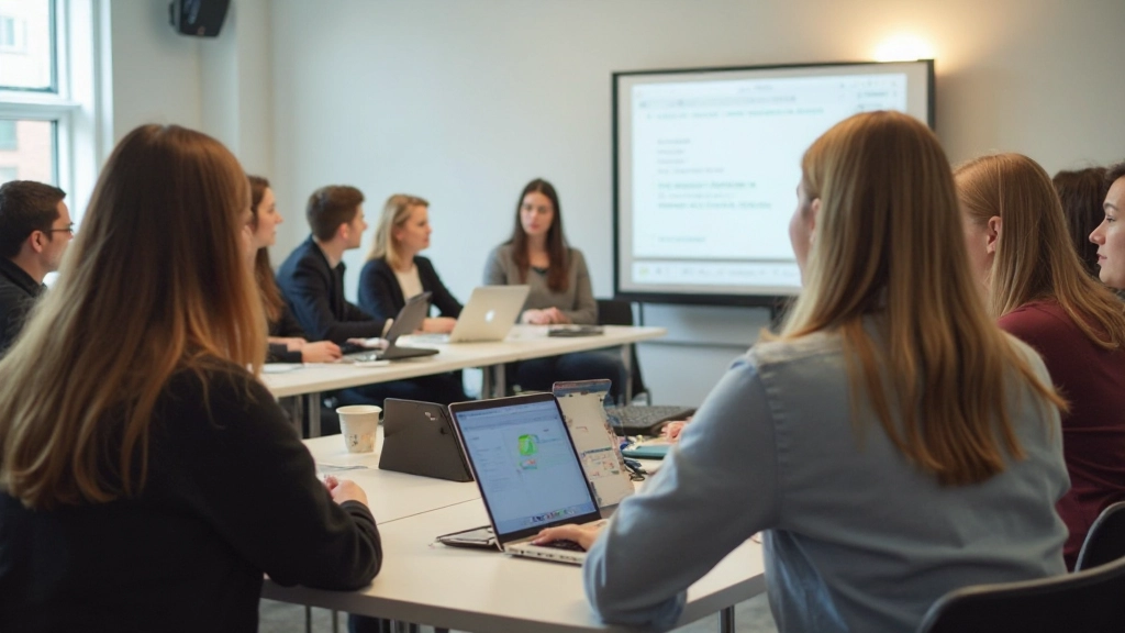 Nederlandse taalles in een moderne klasomgeving met studenten